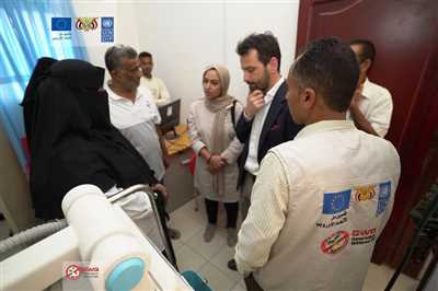 .A delegation from the European Union and the United Nations Development Program visited Lahj Governorate to review the "SIERY" projects implemented for the year 2024.